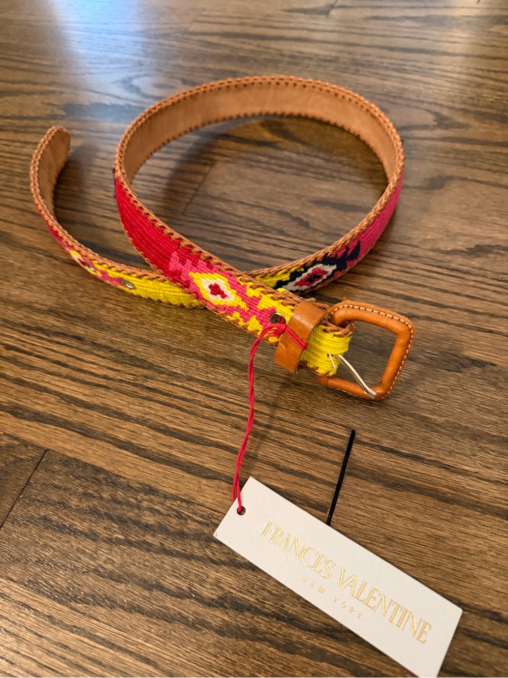 NWT Frances Valentine handmade Guatemalen belt - Multicolor Leather-Trim Belt